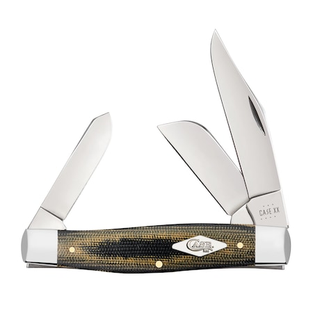 Case Cutlery Knife, Case Green & Black Micarta Large Stockman 23476